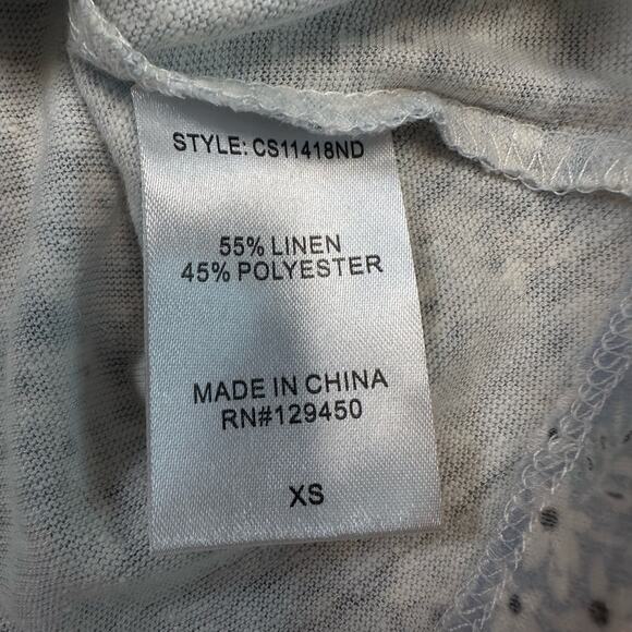 Como Vintage Blue Floral Tank Blouse Womens XS Sleeveless Ruffled Button Front - Picture 8 of 9